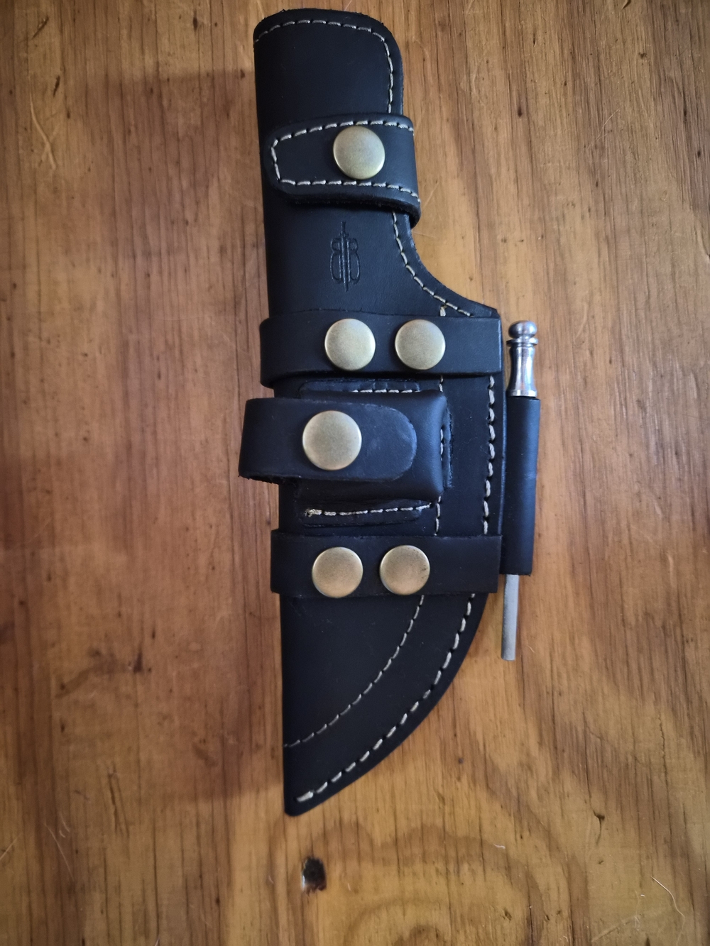 B&B Leather Sheath With Sharpening Rod
